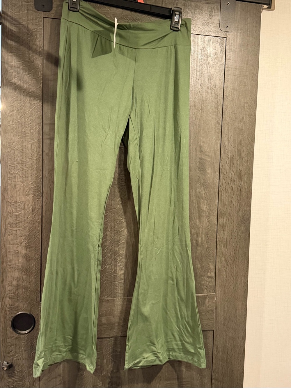 Wide Leg Women's Pants in Olive Green